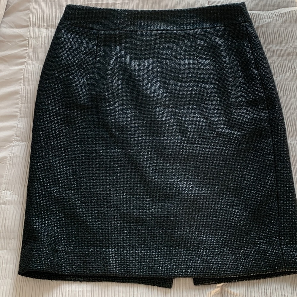 BANANA REPUBLIC Women’s‎ Skirt Black Pebble Textured Leather-Look Sheen Lined 8